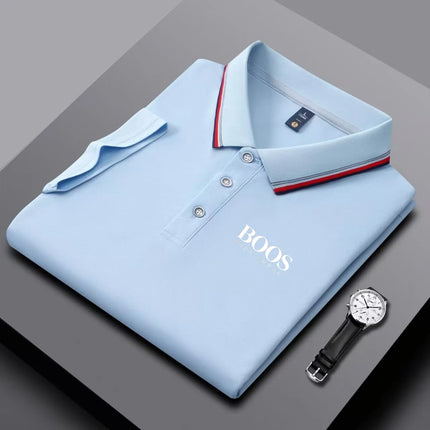 Embroidered New Men's Business Casual Short Sleeved Polo Shirt, Fashionable, Breathable, Comfortable and Versatile Top