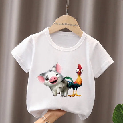 Hot Sale Moana Ocean Romance Princess Print Cute Kids T-Shirts Girls Clothes Baby Boys Short Sleeve T shirt Summer Children Tops