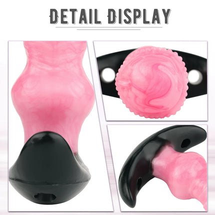 FISTSX Silicone Anal Dildo Mouth Gag Horse 10 Modes Bullet Vibrator Adjustable Leather BDSM Sex Toys For Woman Bondage Anal Plug