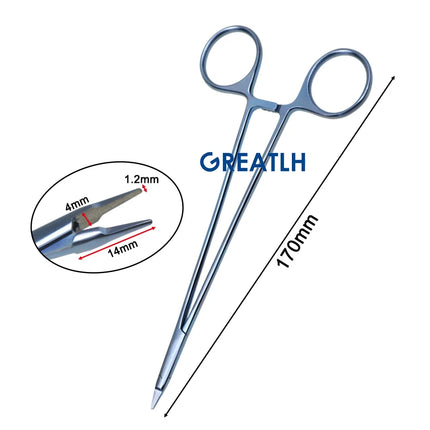GREATLH Micro Needle Holder Forceps Titanium Alloy Needle Holder Forceps Ophthalmic Micro Surgical Instrument Autoclavable