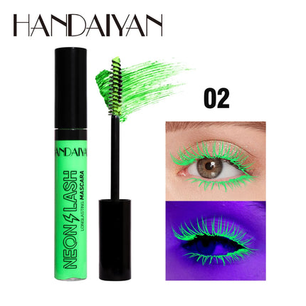 Multicolor Neon Mascara Fluorescence Waterproof Lasting Cosmetics Luminous Pigment Quick Dry Mascara Eyelash Shine in The Dark
