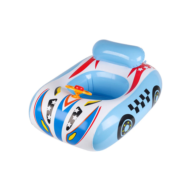 1PC Swim ring, police car design, anti-rollover toddler swim ring, inflatable boat-style float, thickened PVC baby swim ring