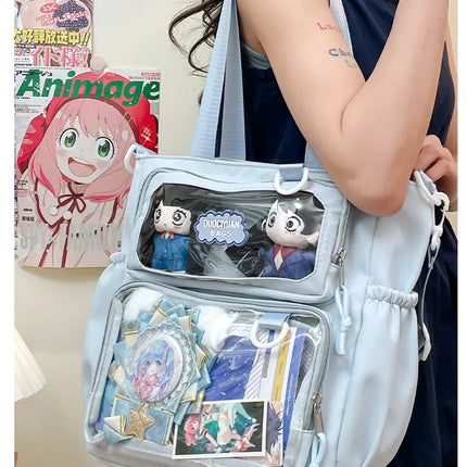 New Y2K Sweet Girl's Ulzzang Ita Bag Large-capacity Crossbody Bag Japanese Comic Exhibition Single Shoulder Bag with Insert