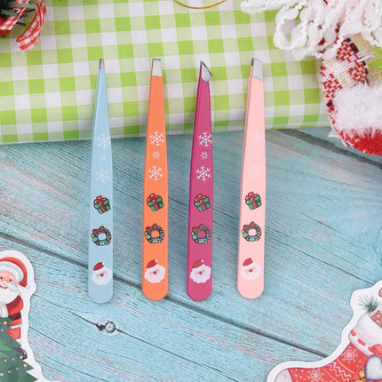 Christmas Multicolor Tweezers High Precision Stainless Steel Eyebrow Tweezers for Facial Hair Eyebrow Grooming Ingrown for Gift
