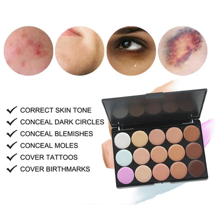 Multifunction Concealer Palette Cream Texture Covers Acne Marks Dark Circles 15 Colors Face Makeup Waterproof Make up Cosmetics