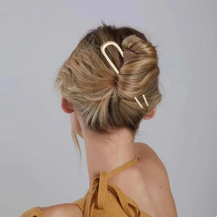 Simple U Shaped Hairpin Metal Hair Sticks U French Hair Clips Pins Fashionable Hair Jewelry Accessories for Women