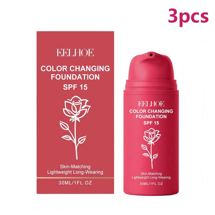 EELHOE Color Changing Foundation Mature Skin Brightening Spf 15 Hydrating High Coverage Base Makeup Concealer Liquid Foundation