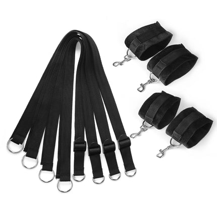 SM Slave Bed Handcuff Ankle Cuffs Strap System BDSM Bondage Gears for Adult Couple Sex Games 18+ Handcuffs Leg Cuff Sex Toy Kits