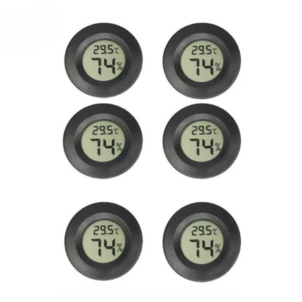 1/6PCS Mini Hygrometer Thermometer Fahrenheit or Celsius Meter Digital LCD Monitor Indoor Room Round Humidity Temperature Gauge