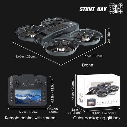 4.5-Inch Screen Remote Control Or Remote Control Without Screen | Drone With Dual Cameras | Brushless Motor, 40-Min Flight, Foldable Quadcopter, Optical Flow Positioning, Wind Resistanc