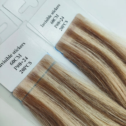 Piano ombre color Inject handtied invisible tape in hair extension highest scaly virgin quality healthy 100 human hair 2~3 years