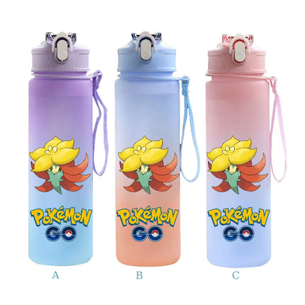 750ML Pokemon Gradient Color Plastic Drinking Bottle Water Bottle Hiking  Outdoor Large Capacit Portable Drink Bottles Cup