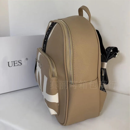 Fashionable Casual Printed Backpack Street Style Waterproof Unisex Travel Bag Geometry Pattern Dual Shoulder Straps Backpack