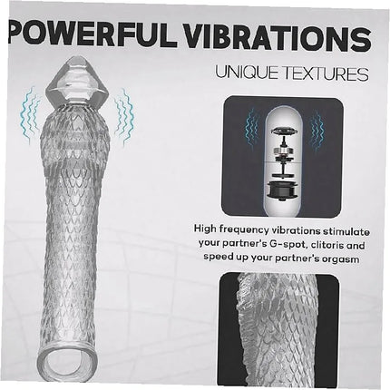 Premium Silicone Penis Sleeve Extender Vibrating Cock Ring High Elasticity Reusable Delay Ejaculation Sex Toys For Men Adult