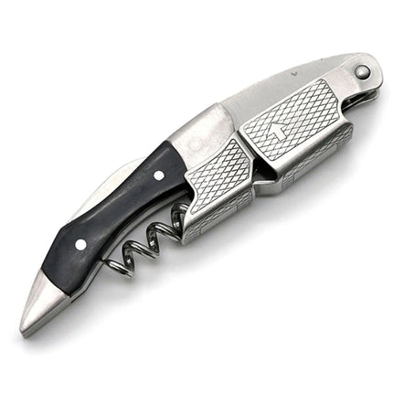 Leeseph Wine Opener, Double Hinged Manual Wine Key for Bartender, Server, Waiter, Stainless Steel Wine Bottle Opener Corkscrew