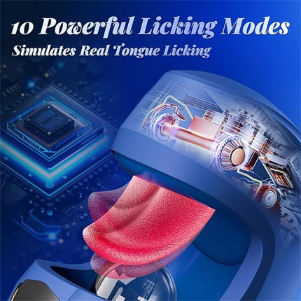 Sex Toys for Men Tongue Licking Male Masturbator Pocket Pussy Telescoping Penis Trainer Blowjob Sex Machine Stroker Adult Goods