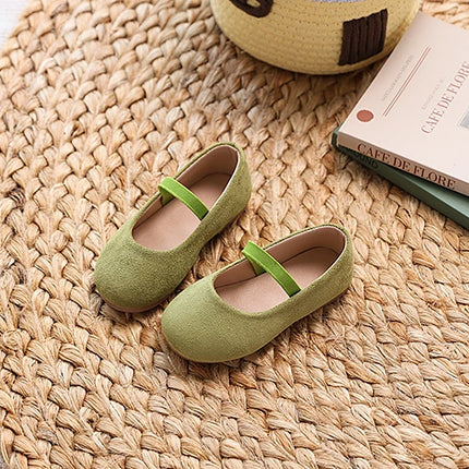 New Girl Dresses Casual Shoes Simple Fashion Children Leather Shoes Solid Color Spring Autumn Kids Princess Ballet Flat Shoes