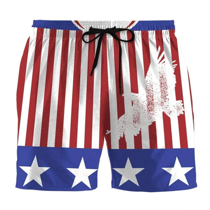 Men's Beach Shorts USA Flag 3d Print Funny Animals Graphic Surfing Board Shorts Casual Summer Holiday Sports Pants Briefs Boys