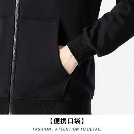2026New Men 2 Piece Autumn Winter Sportswear Set Trend Printed Zipper Hooded Sweatshirt Pants Daily Casual Wear