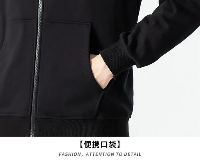 2026New Men's 2-Piece Autumn Winter Sportswear Set Trend Printed Zipper Hooded Sweatshirt Pants Daily Casual Wear