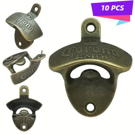 10PCS Corona Extra Wall Mounted Bottle Opener with Screws Easy Install Ideal for Home Bar and Kitchen Gadgets DIY Bottle Opener