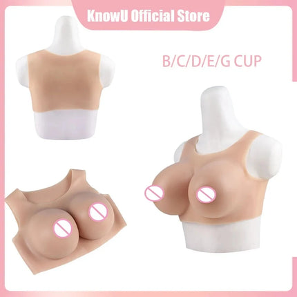 KnowU-Silicone Breast Shape A/B/C/D/E/G Cup Huge Fake Breast Cross Dressing Beginner Transgender Queen Breast Shaking