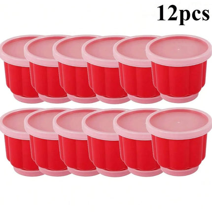 Pudding Cake Mold with Lid DIY Baby Food Jelly and Pudding Bakeware for Home Baking and Dessert Making with Fresh-Keeping Lid
