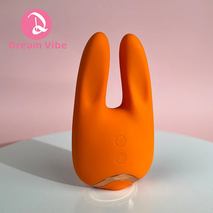 Bunny Love Vibrator Orange Passion 8 Poweful Vibrations on both Rabbit Ear 5 Suctions Pleasure Sex Toy Woman Female Masturbation