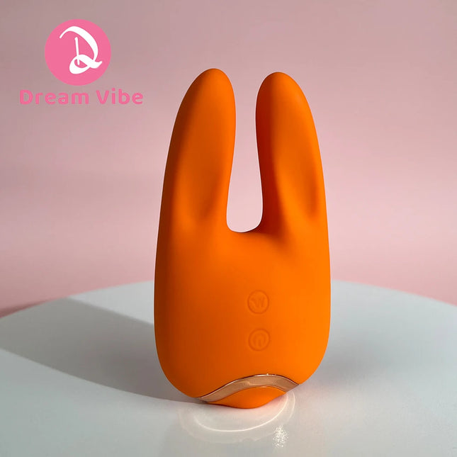 Bunny Love Vibrator Orange Passion 8 Poweful Vibrations on both Rabbit Ear 5 Suctions Pleasure Sex Toy Woman Female Masturbation