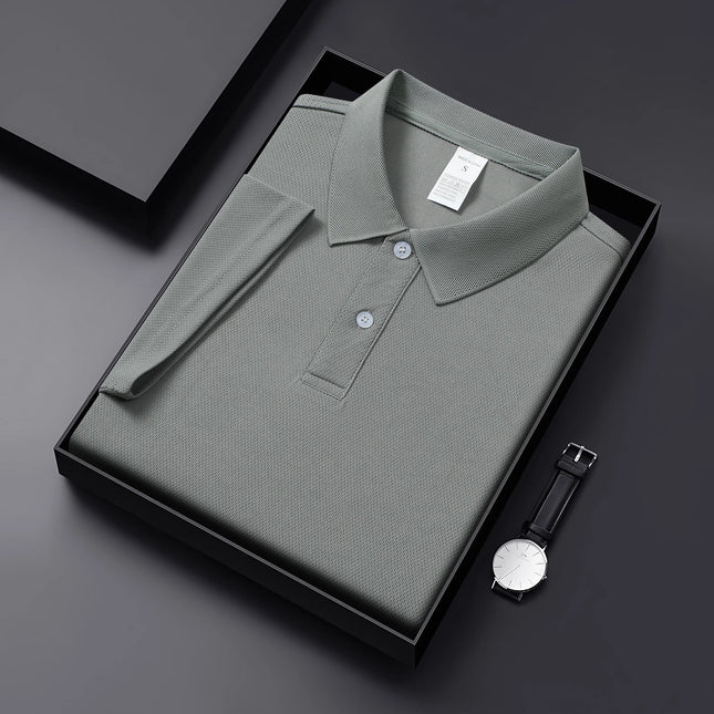 High end polo shirt, outdoor casual solid color T-shirt, quick drying golf shirt, lightweight breathable top, unisex T-shirt sle
