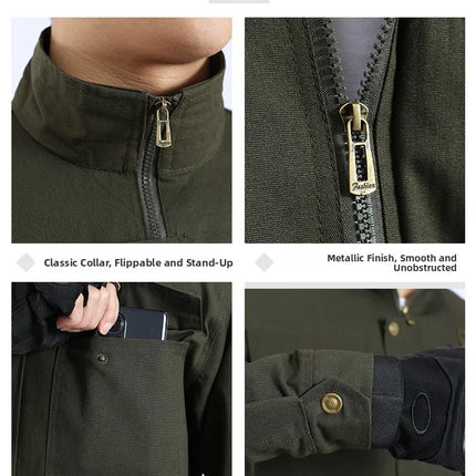 Thickened Work Uniform Set for Men Spring Autumn Auto Repair Welding Heat Resistant Wearable Labor Protection Clothing for Co...