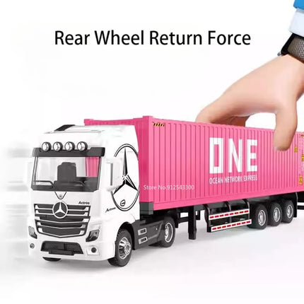 1:50 Scale Truck Transport Car Model Toy Metal Container Alloy Diecast Simulation Engineering Container Vehicle Models Boys Toys