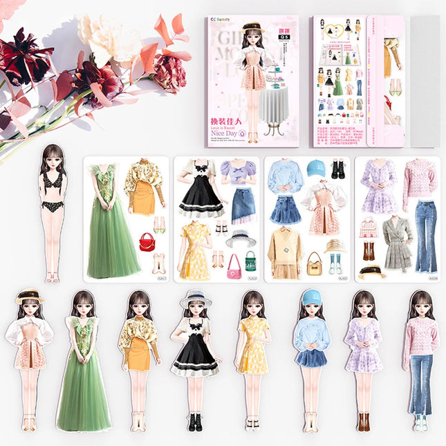 Magnetic Dress Up Set Paper Doll Dress Set Preschool Learning Toys Magnet People Clothes Cultivate Aesthetics for Girls Boys