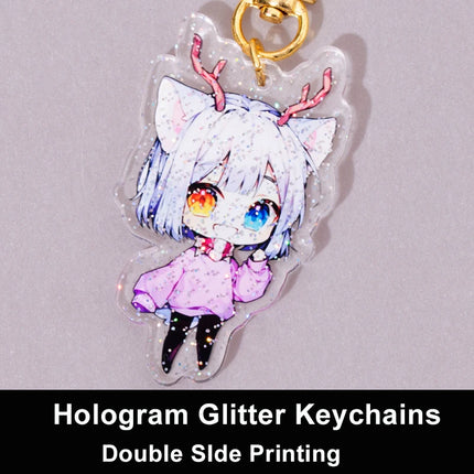 Custom Keychains Cartoon Llavero Key Chain Photo Customized Anime Charms Hologram Clear Acrylic Personalized Designer Keychains