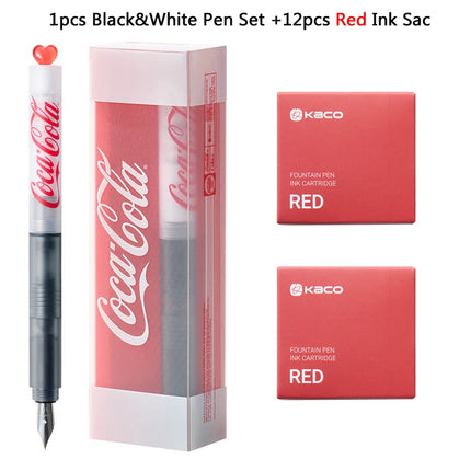 KACO Coca Cola Fountain Pen,EF Hooded Nib Leak-Proof Technology&Iconic Coke Aesthetics Pen For Young Writers&Collectors BestGift