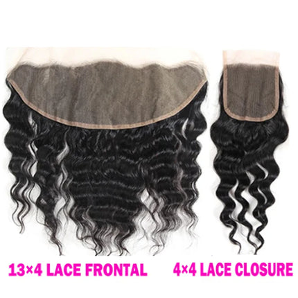 13x4 Transparent HD Lace Frontal Closure Straight Water Wave Kinky Curly 4x4 Lace Closure Only Virgin Human Hair Preplucked