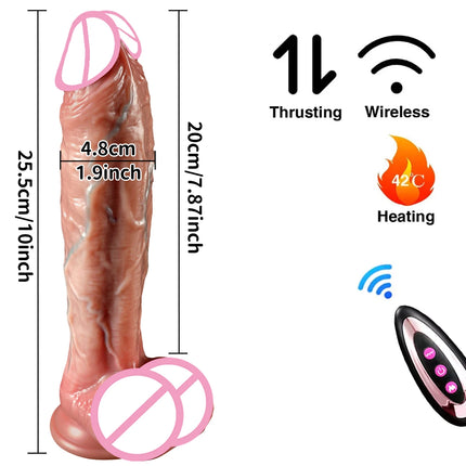 Long Dildo Vibrators for Women Heating Telescopic Machine Sex Toys Super Big Dick Large Realistic Penis Huge Dildos Vibrator