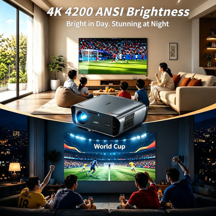 4200 ANSI 4K UHD Projector Native 1080P Android 14 Google TV Beamer 2.4G+5G WiFi6 TOF Auto Focus Dual Speaker Home Theater 2026
