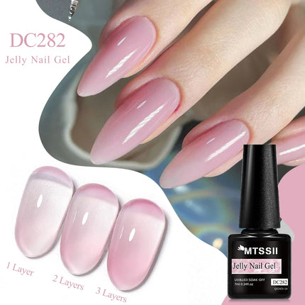 Jelly Gel Nail Polish Sheer Translucent Semi Permanent Soak Off UV Gel Varnish For Summer Nails Manicure Nail Supplies DIY Decor