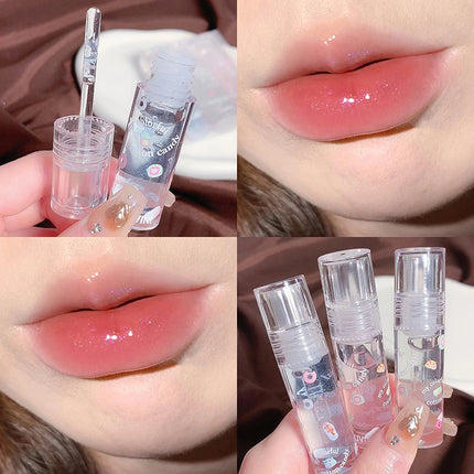 1/3Pcs Transparent Glitter Lip Gloss Set Clear Water Light Lip Glaze Moisturizer Color Changing Lip Oil Jelly Mirror Lipsticks