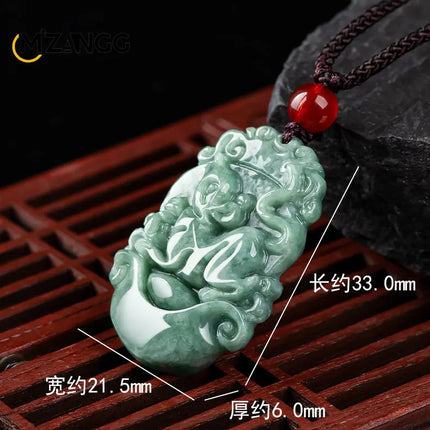 Natural A Goods Jadeite Twelve Chinese Zodiac Rat Tiger Pendant Jewelry Hand-carved Custom Mascot Jewelry Jade Necklace Gift