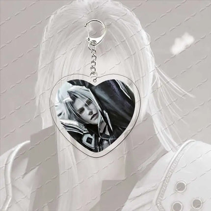 Acrylic Hot Game Sephiroth Keychain Bag Charms Heart Sephiroth Keyrings Pendant Accessories Gamer Fans Gifts