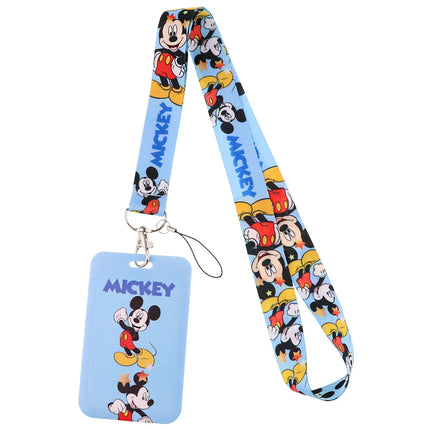 Mickey mouse Neck Keychain Necklace Webbings Ribbons Anime Cartoon Neck Strap Lanyard ID badge Holder Keychain Lanyards kids