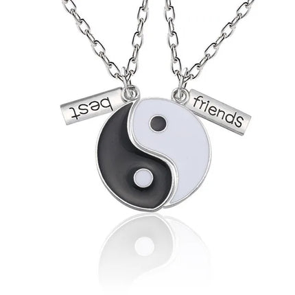 Zircon Best Friend Zircon Love Couple Pendant Necklace 2 Pcs/ Set Rainbow Broken Heart BFF Good Friends Friendship Jewelry Gift