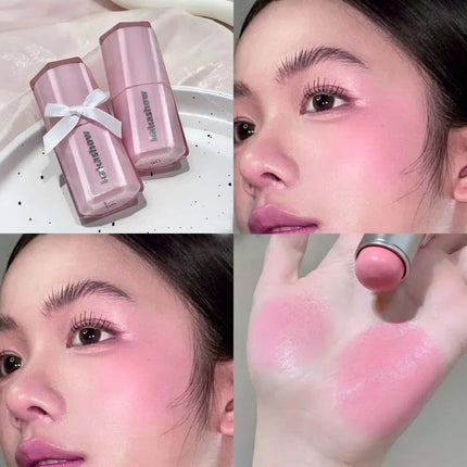 Water Plumping Gloss Rouge Blush Stick Matte Moisturizing Lipgloss Lasting Easy To Smudge Natural Blusher Lip and Cheek Dual-use