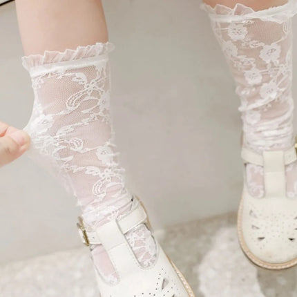 Newborn baby Lace Mesh Socks Girls Infant Stockings babies long sokken Summer thin Toddler Princess Knee High Socks