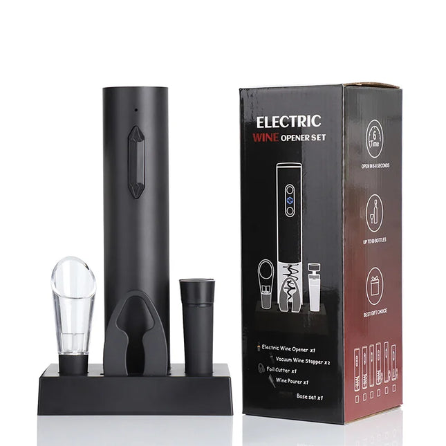 Electric Wine Bottle Opener Automatic Red Wine Corkscrew Rechargeable Wine Opener with Charging Base Tools Kitchen Accessories
