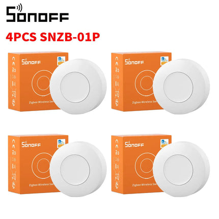 SONOFF SNZB 01P Zigbee Smart Button, Wireless Remote Control for Lights & Scenes, Single/Double/Long Press for Home Assistant