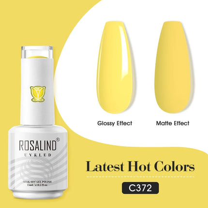 ROSALIND 15ml Nail Gel Polish Macaron Hybrid Varnish Semi Permanent Nail Art Design Soak Off Top Base Coat Esmalte UV Gel Nail