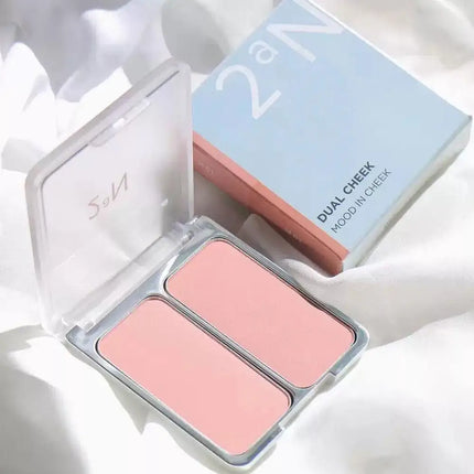 Bi-Color Powder Blusher Cheek Blush Low Saturation Light Color Pseudo Plain Color Expansion Color Natural Makeup